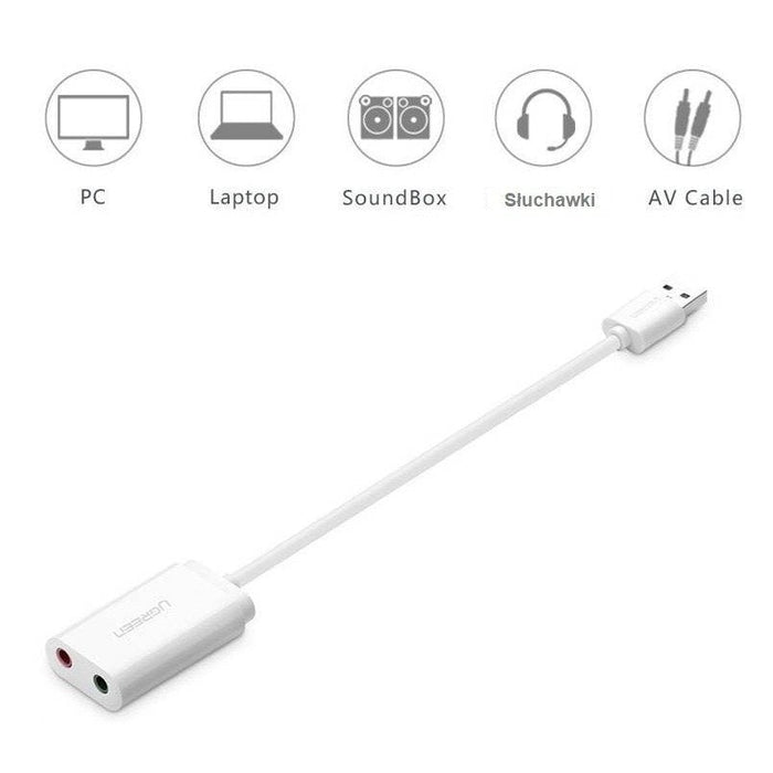 Адаптер USB към 3.5mm жак UGREEN 15cm