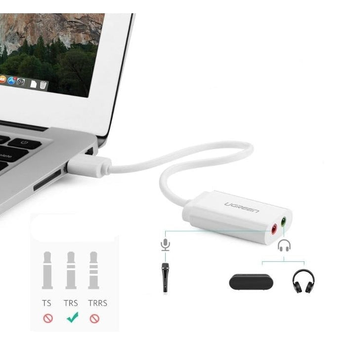 Адаптер USB към 3.5mm жак UGREEN 15cm