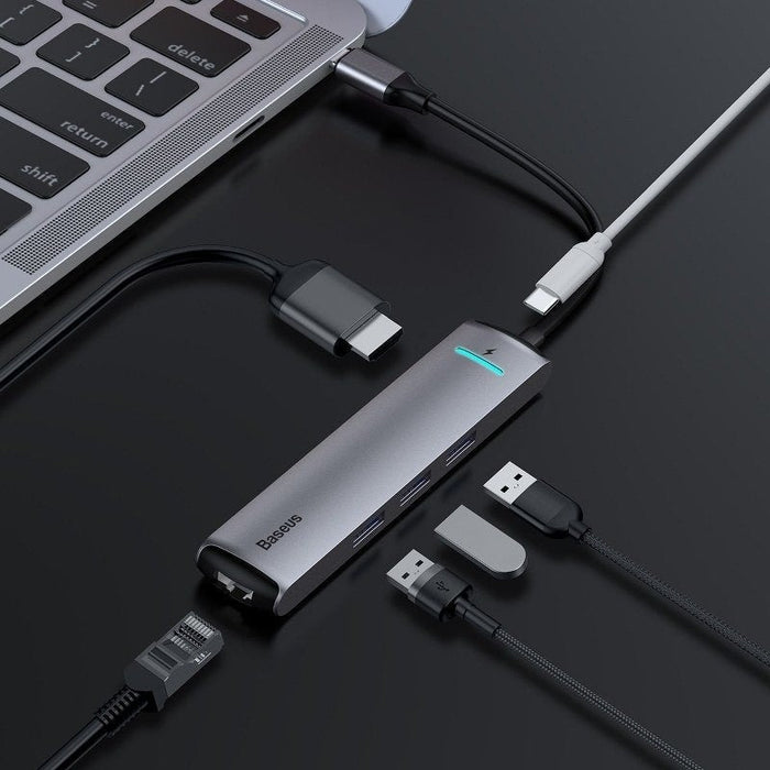 Baseus Хъб Адаптер 6-в-1 от USB-C към 3xUSB