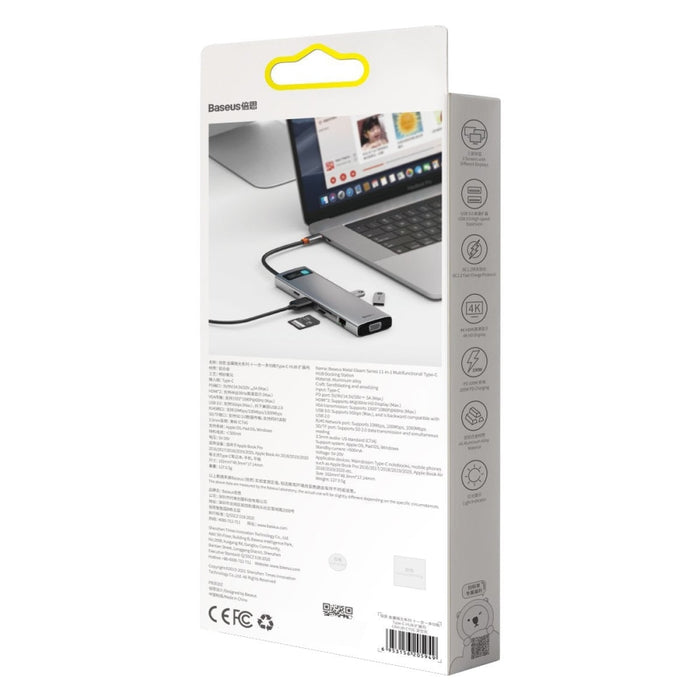 Хъб адаптер 11в1 Baseus Metal Gleam Series USB