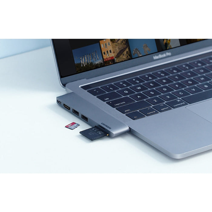 Хъб 6в1 за MacBook Air/Pro UGREEN адаптер USB-C