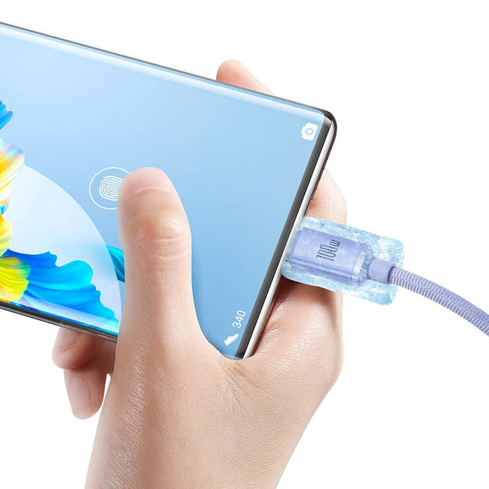 Кабел за зареждане USB към USB - C Baseus Crystal Shinе 100W