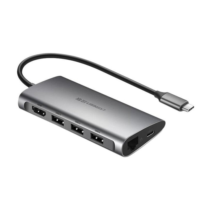 UGREEN Хъб адаптер 8-в-1 от USB-C към HDMI 4K 3x USB 3.0