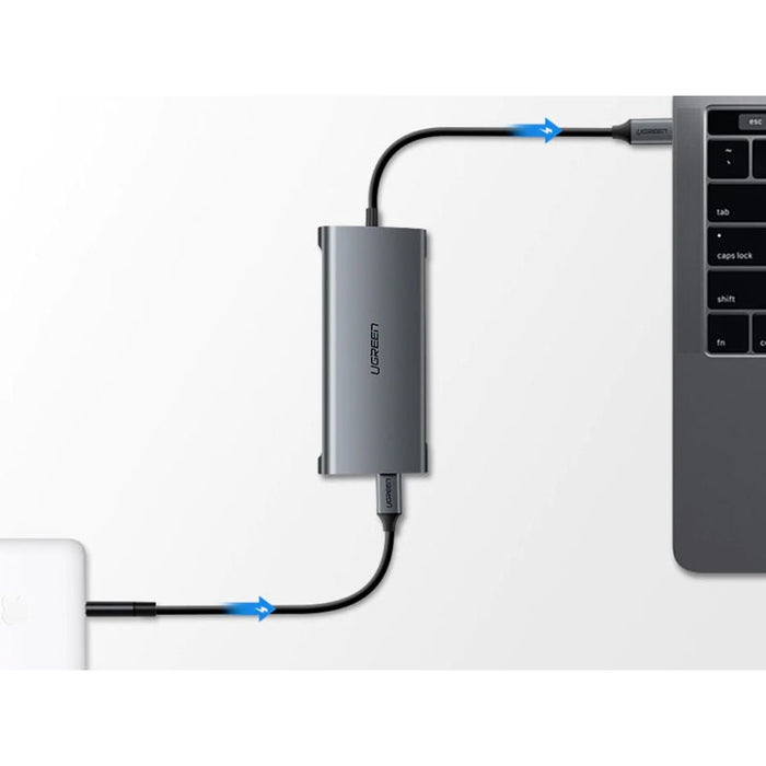 UGREEN Хъб адаптер 8-в-1 от USB-C към HDMI 4K 3x USB 3.0