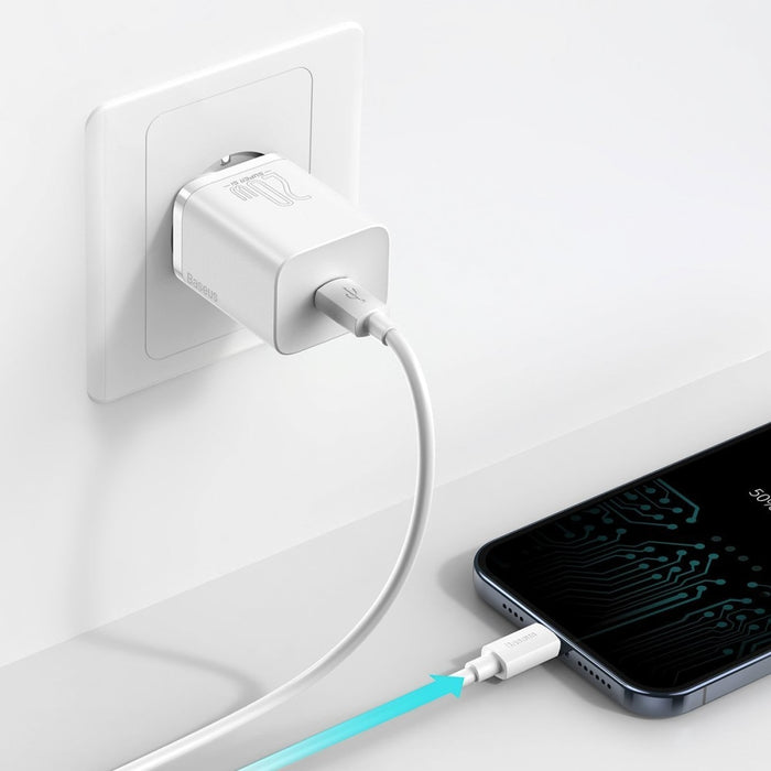 Зарядно + 1m USB-C към Lightning кабел Baseus Super Si Quick