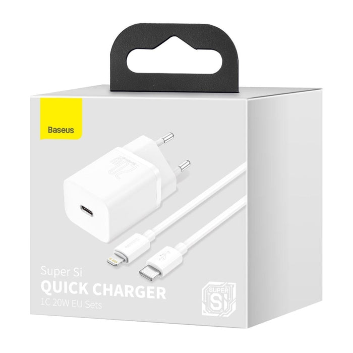 Зарядно + 1m USB-C към Lightning кабел Baseus Super Si Quick