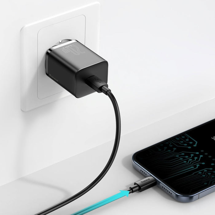 Зарядно + 1m USB-C към Lightning кабел Baseus Super Si Quick