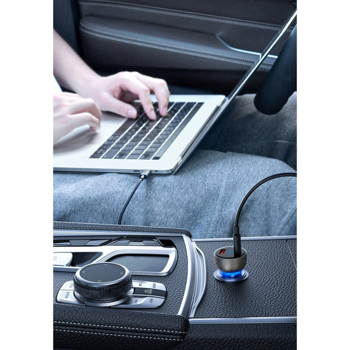 Зарядно устройство за кола с дигитален дисплей Baseus USB +