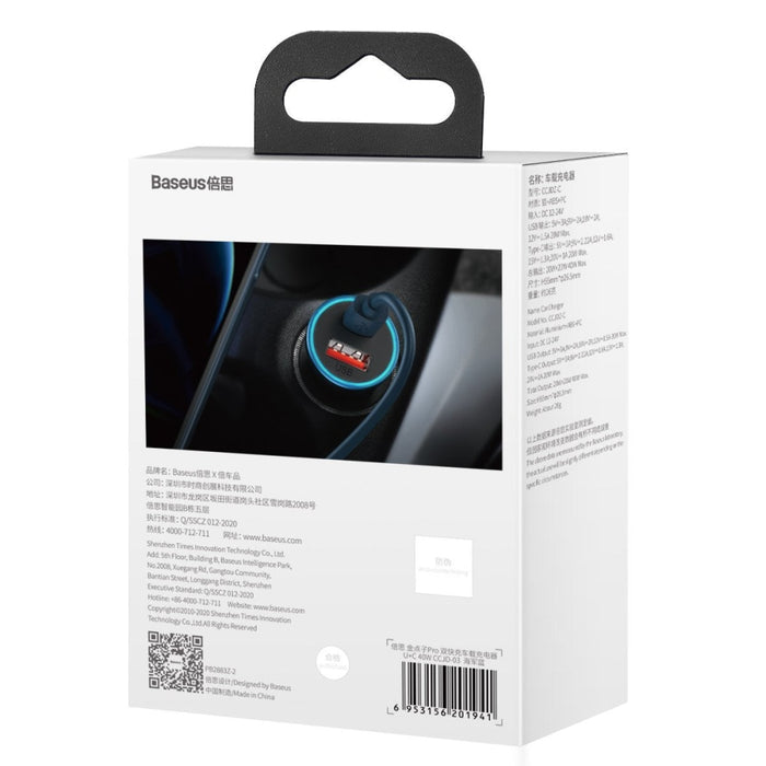 Зарядно за кола Baseus Golden Contactor Pro USB + USB-C