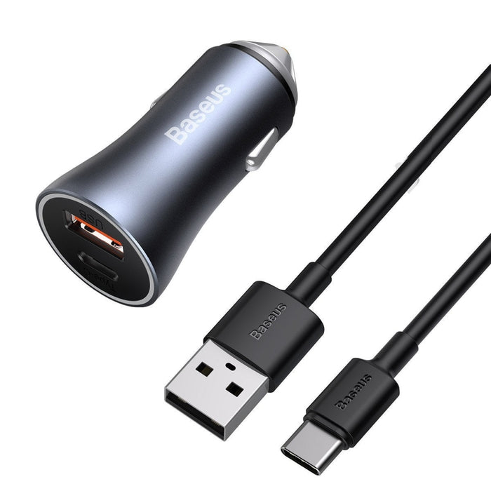Зарядно за кола Baseus Golden Contactor Pro USB + USB-C