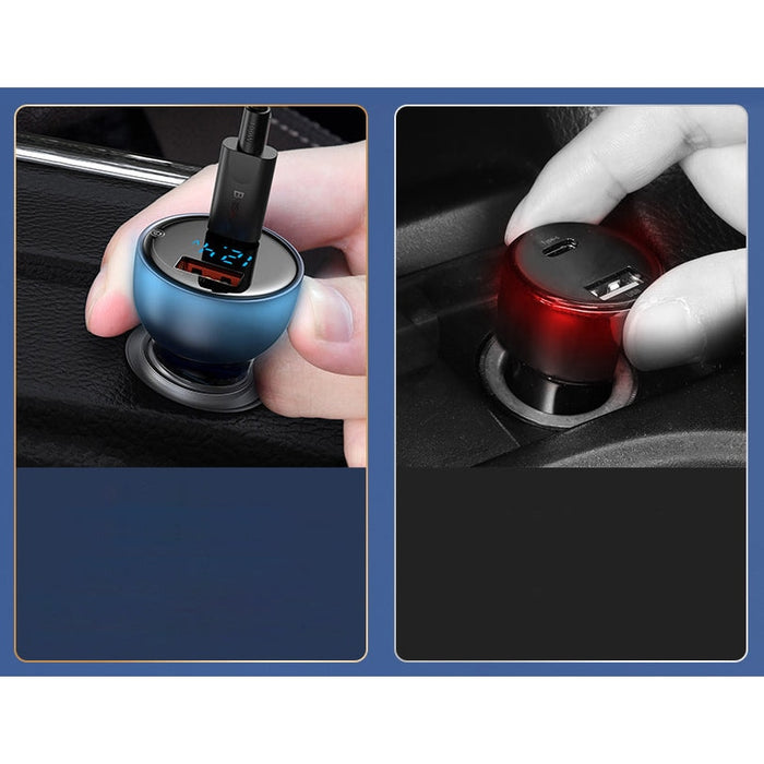 Зарядно за кола със специфичен цифров дисплей Baseus USB +