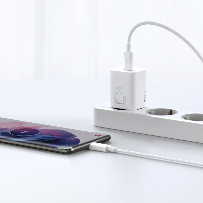 Зарядно+кабел Baseus Super Si Quick 1C 25W USB-C към USB-C