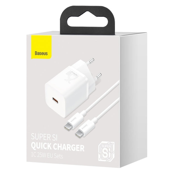 Зарядно+кабел Baseus Super Si Quick 1C 25W USB-C към USB-C