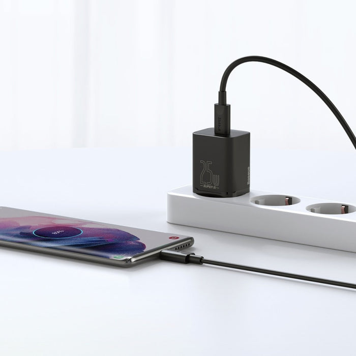Зарядно+кабел Baseus Super Si Quick 1C 25W USB-C към USB-C