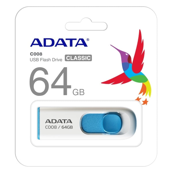 Памет Adata 64GB C008 USB 2.0-Flash Drive White