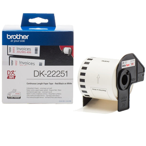 Консуматив Brother DK-22251 Roll Black and Red on White