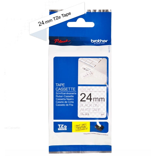 Консуматив Brother TZe-SE5 Security Tape black on white 24mm