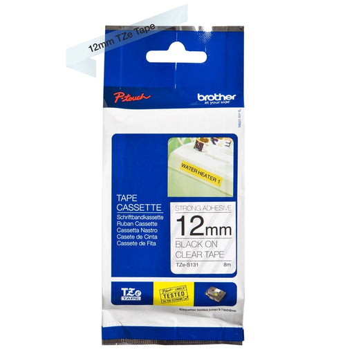 Консуматив Brother TZe-S131 Black On Clear Adhesive Tape