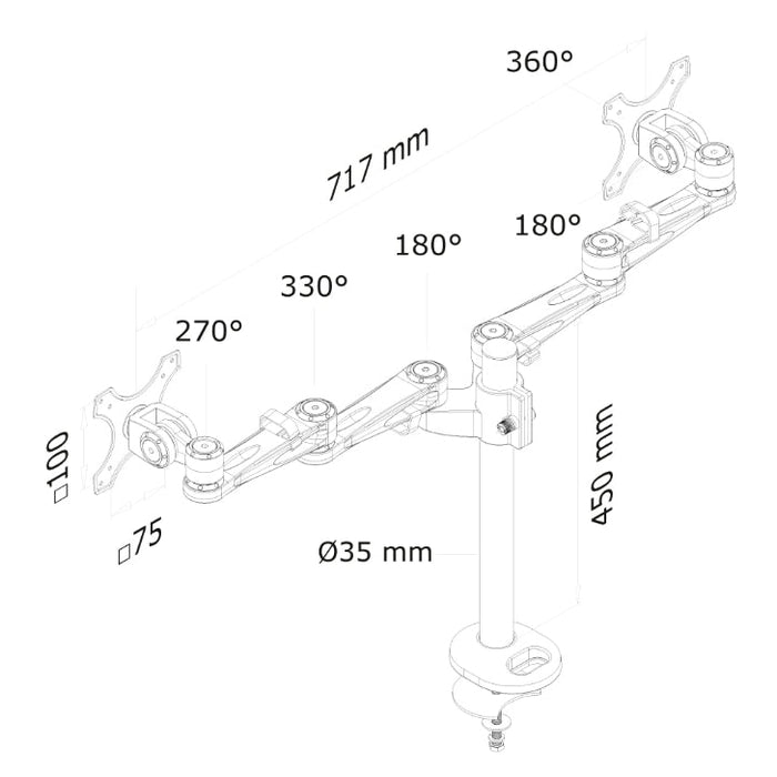 Стойка Neomounts by NewStar Flat Screen Desk Mount (grommet)