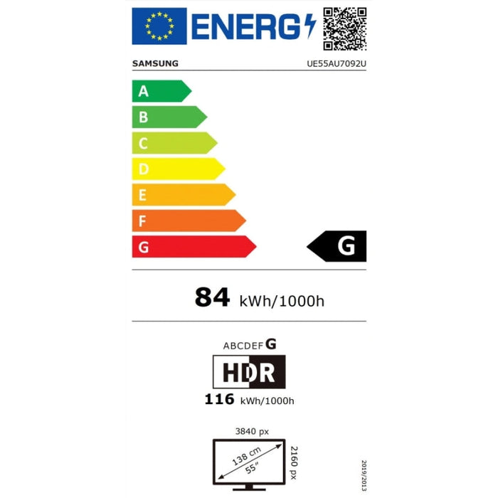 Телевизор Samsung 55 55AU7092 4K UHD LED TV SMART 3xHDMI USB