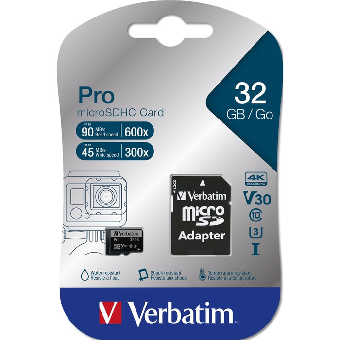 Памет Verbatim micro SDHC 32GB Pro Class 10 UHS-I