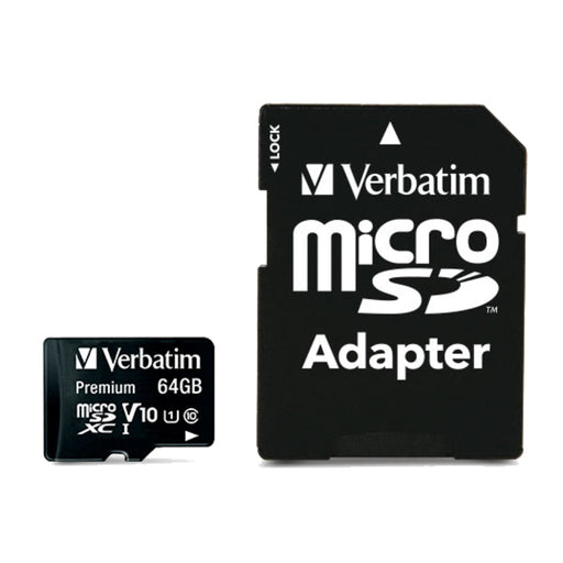 Памет Verbatim micro SDXC 64GB Class 10 (Incl. Adaptor)