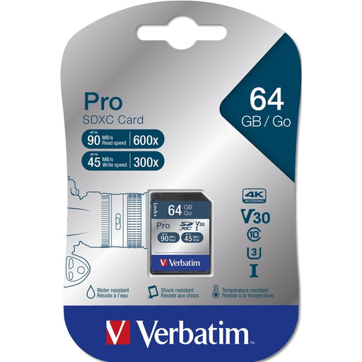 Памет Verbatim 64GB SDHC Pro Class 10 UHS-I
