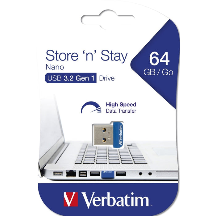 Памет Verbatim USB 3.0 Nano Store ’N’ Stay 64GB
