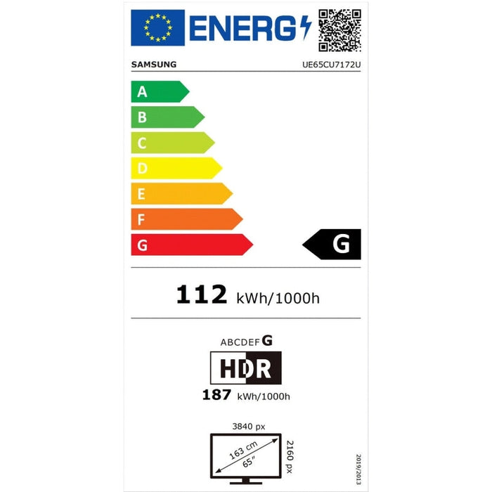 Телевизор Samsung 65 65CU7172 4K LED TV SMART 3xHDMI USB