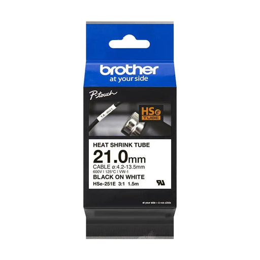 Консуматив Brother HSe-251E 21mm Black on White Heat Shrink