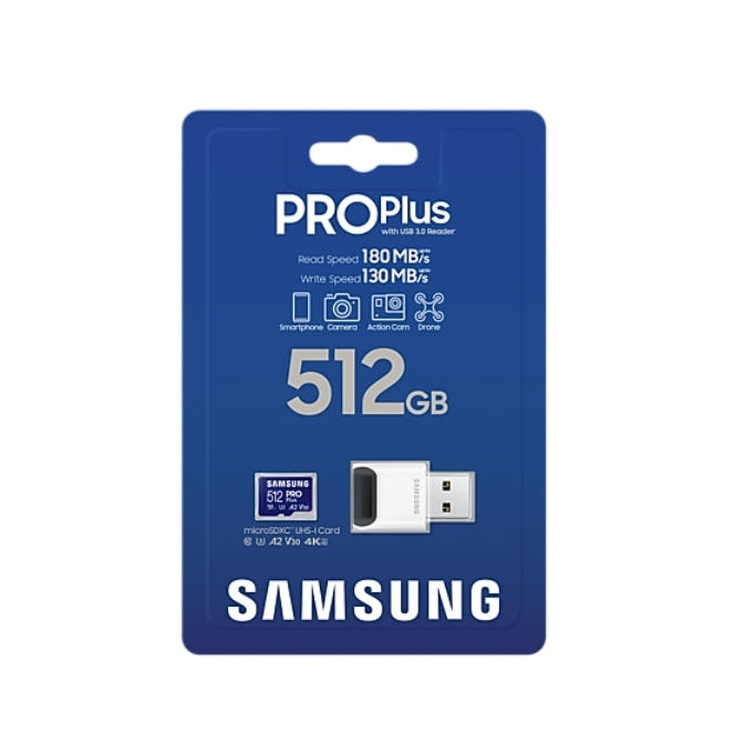 Памет Samsung 512GB micro SD Card PRO Plus with USB Reader