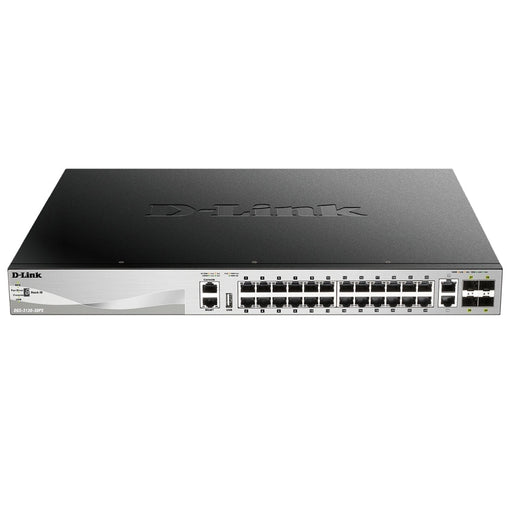 Комутатор D-Link 24 x 10/100/1000BASE-T PoE ports (370W