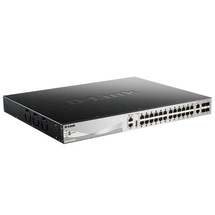 Комутатор D-Link 24 x 10/100/1000BASE-T PoE ports (370W