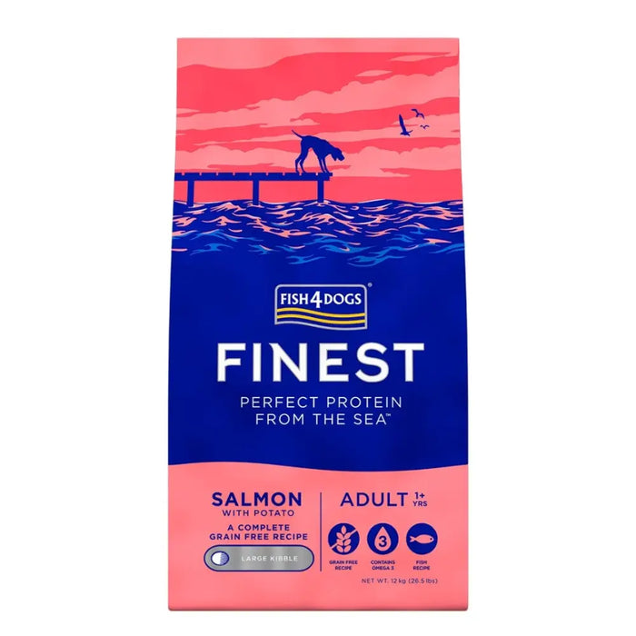 FISH4DOGS Finest Salmon за големи породи кучета - суха