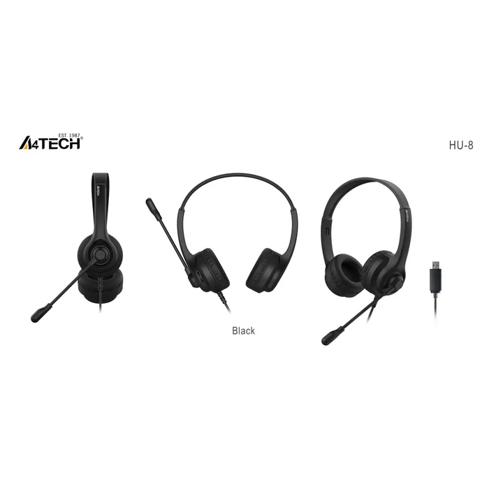 А4tech HU 8 Слушалки с микрофон USB въртящ се микрофон