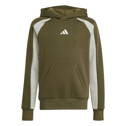 Детски суичър с качулка Adidas Cb Fl Hd Тъмнозелено