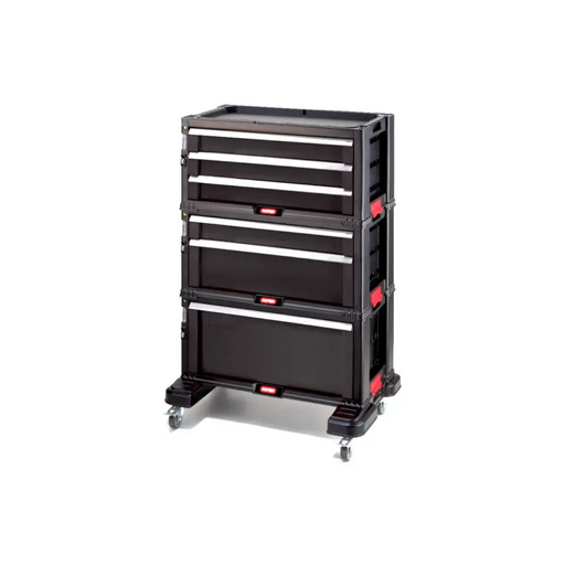 Keter Стойка за инструменти на колелца 6 чекмеджета Черна