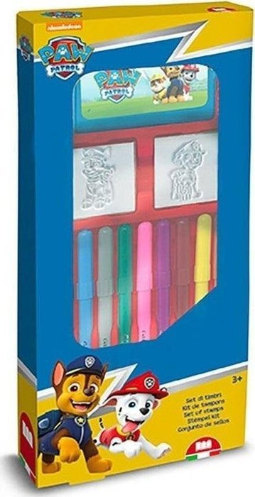 Комплект флумастери Multiprint Paw Patrol - 9 броя, с 2 печата