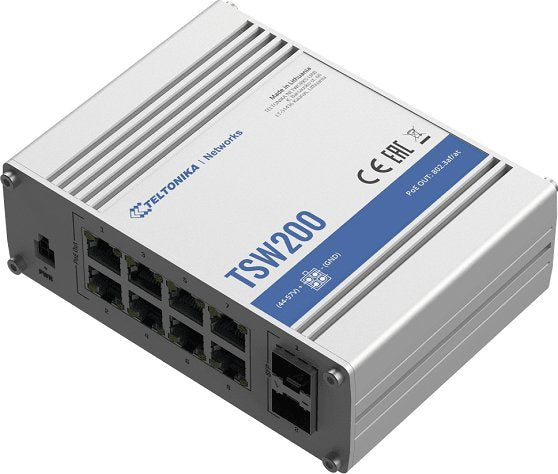 TELTONIKA NETWORKS TSW200 Индустриален PoE+ Ethernet комутатор