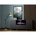 Скрин PAFOS с електрическа камина 180x42x82 см черен мат