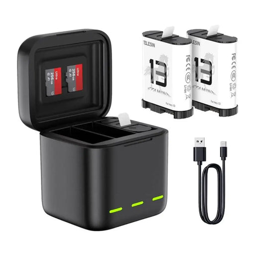 Триканално зарядно за GoPro Hero 13 Black Telesin