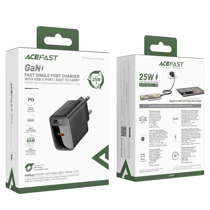 Мрежово зарядно устройство Acefast A104 GaN USB-C PD SFC