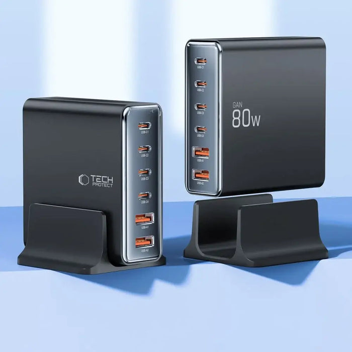 Зарядна станция Tech-protect DC80W-GAN 6-PORT PD80W/QC3.0