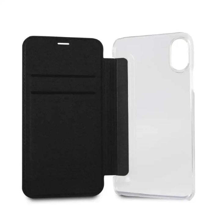 Калъф с блясък на Карл Лагерфелд за iPhone X/Xs - черен