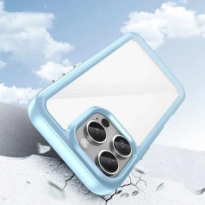 Калъф Outer Space за iPhone 16e с гъвкава рамка - син