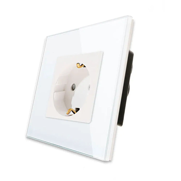 КОНТАКТ С ДЕТСКА ЗАЩИТА И РАМКА СТЪКЛО БЯЛ LUXON