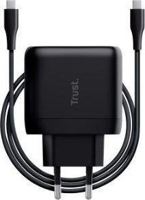 Зарядно за стена + USB-C кабел Trust 24817 Черен 65 W