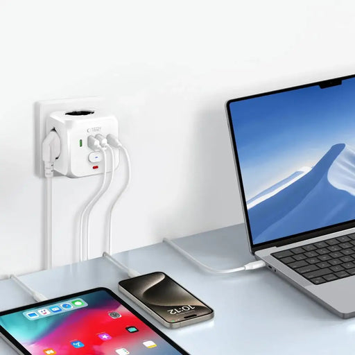 Разклонител Tech-Protect PCL3x4 2x USB-A 2x USB-C 3x AC тип