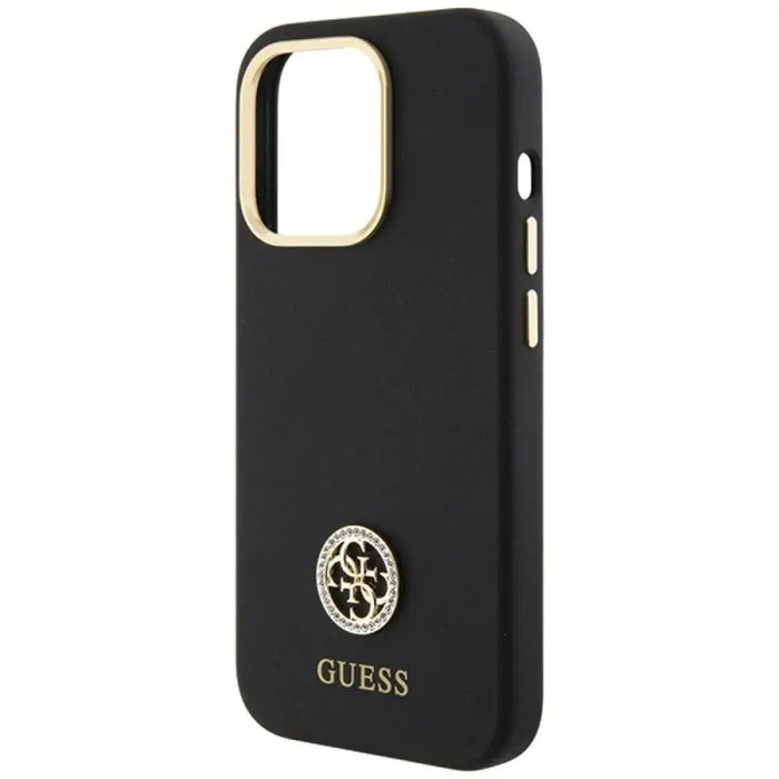Силиконов калъф Guess Logo Strass 4G за iPhone 15 Pro Max