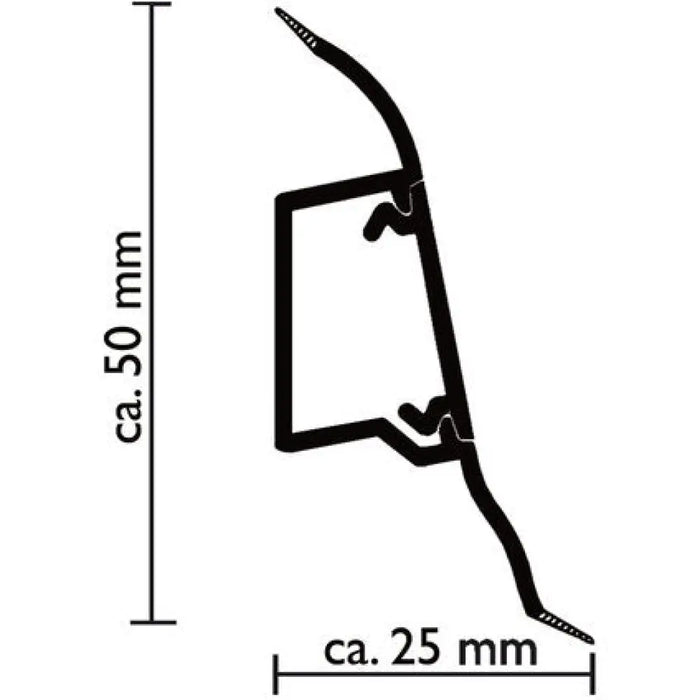 ВЪТРЕШЕН ЪГЪЛ ЗА PVC ПЕРВАЗ DOELLKEN SLK50 БЯЛ ДЪБ